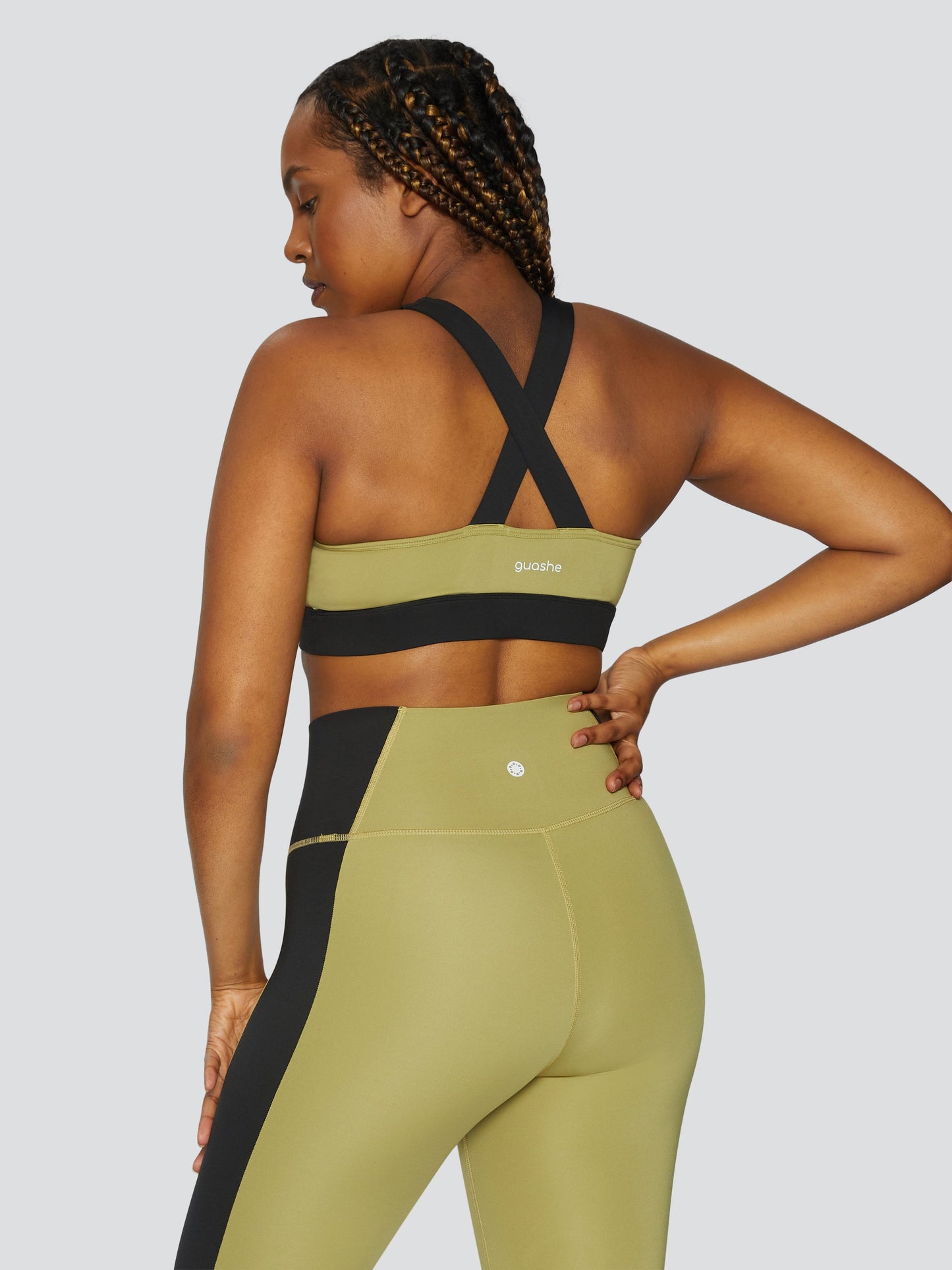 Feelgood Sustainable Sports Bra - Black/Green