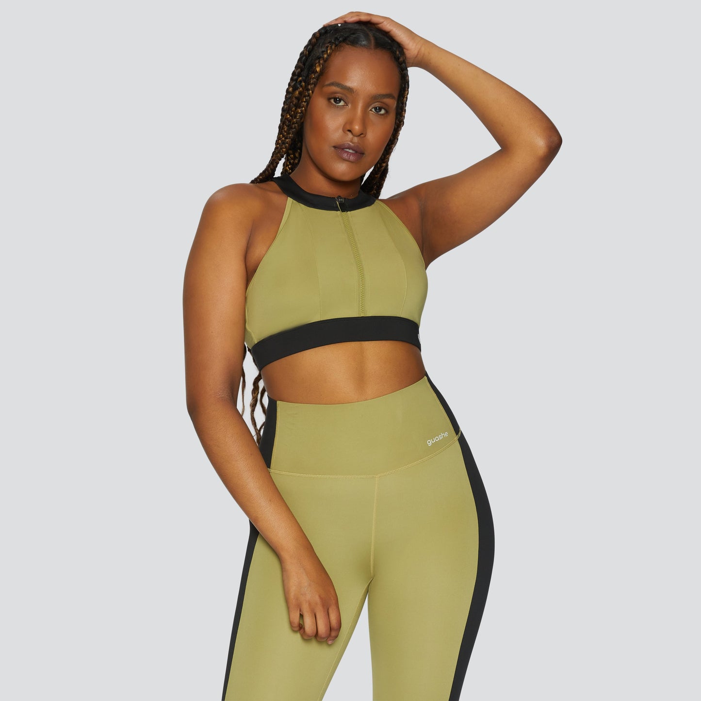 Feelgood Sustainable Sports Bra - Black/Green